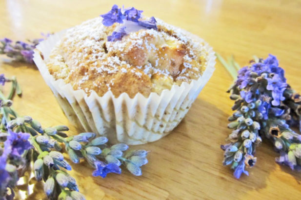 Rezept Lavendel-Apfel-Muffins kalorienarm, Lavendelmuffins, Apfelmuffins