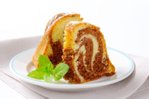 Rezept Schoko-Kokos-Bananen-Marmorkuchen mit Birkenzucker, Schokokuchen, Bananenkuchen, Kokoskuchen, Guglhupf, Marmorguglhupf