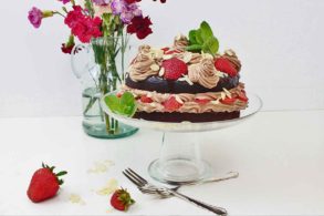 Herrentorte vegan, Erdbeertorte, Cremetorte, Schokocremetorte, Beerentorte, ohne Zucker