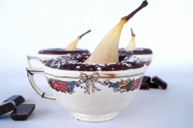 Birnenküchlein mit Zartbitterschokolade, zuckerfreie Schokolade,zuckerfrei, mit Xylit, mit Birkenzucker, zuckerfrei