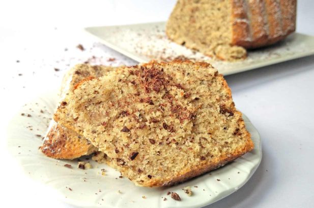 Topfen-Nussstollen, Schoko-Nusskuchen, Topfenkuchen, Nusskuchen, Edelbitter-Nusskuchen ohne Zucker
