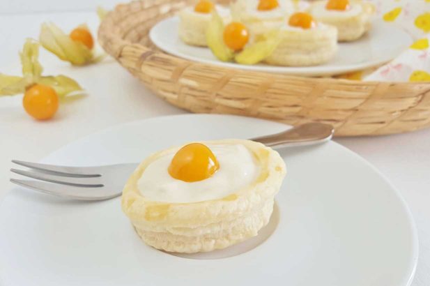 Vegane Topfentörtchen, Blätterteigtörtchen, Fruchttörtchen, Spiegeleitörtchen