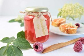Holundergelee, Holunderblütenaufstrich, Holundermarmelade, Himbeer-Holunder-Aufstrich, Himbeergelee mit Holunder