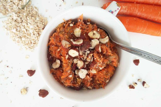 Baked Oats, Karottenkuchenbrei, Haferbrei mit Karotte, Carrot Oats, Carrot Cake Oats, Haferbrei mit Karotte, zuckerfrei, ohne Zucker