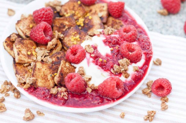 Sweet Tofu, Süßer Tofu, Tofu mit Himbeeren, Himbeertofu, zuckerfrei, ohne Zucker