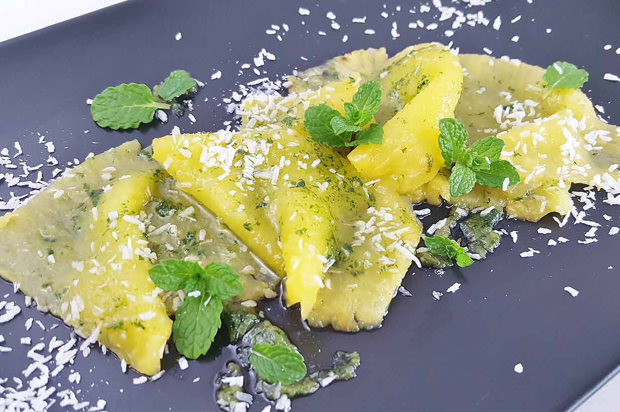 Ananas Carpaccio mit Minze - Birkengold