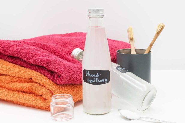 Mundwasser, Zahnspülung, DIY, Xylit-Spülung, zuckerfrei, ohne Zucker