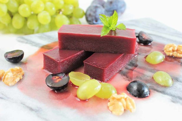 Zwetschkengelee, Pflaumengelee, Zwetschgendessert, Zwetschkendessert, Pflaumnedessert, zuckerfrei, ohne Zucker, vegan