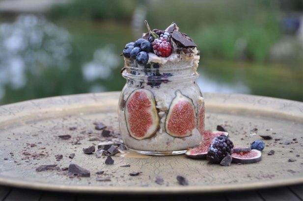 Chiapuddding, Oatmeal, Porridge, Haferbrei, Feigen, Figs, zuckerfrei, ohne Zucker