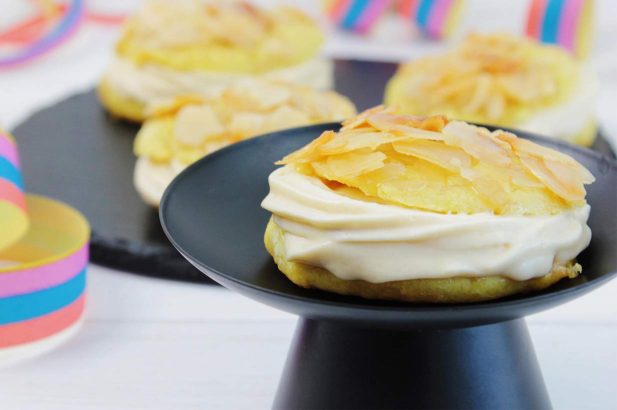 Bienenstich, Mandelkuchen, Cremeküchlein, Mandelcremekuchen, zuckerfrei, ohne Zucker