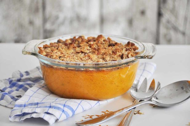 Auflauf mit Süßkartoffel, Süßkartoffelgratin, Süßer Auflauf, zuckerfrei, ohne Zucker