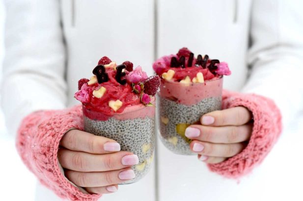 Chiadessert, Nicecream, Valentinstag Rezept, Chiapudding, zuckerfrei