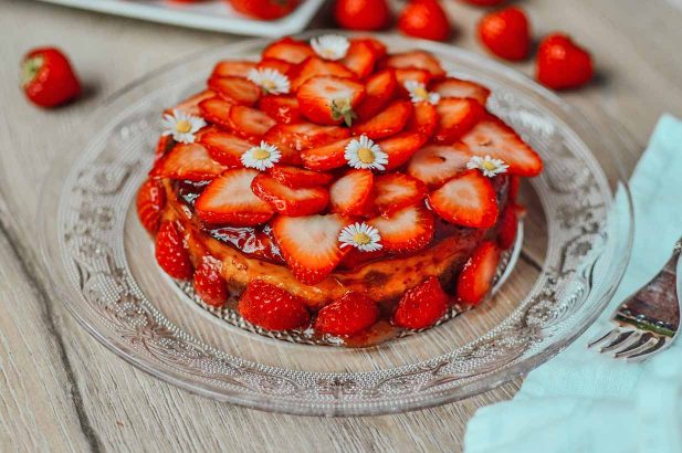 Erdbeercheesecake, Erdbeerkäsekuchen, Käsekuchen, Erdbeerkuchen, Erdbeertorte, Cheesecake, zuckerfrei,