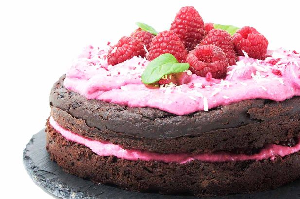 Schokoladenkuchen, Schoko-Himbeerkuchen, Himbeercremekuchen,