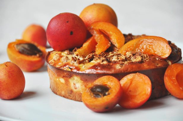 Oat Cake, Haferflocken-Marillen Kuchen, Haferflockenkuchen mit Aprikose