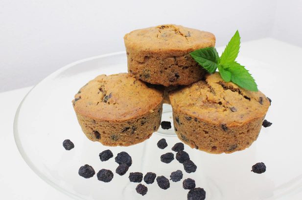 Superfood Küchlein, Aroniabeeren Muffins, Maca Muffins, Dinkelvollkorn Muffins