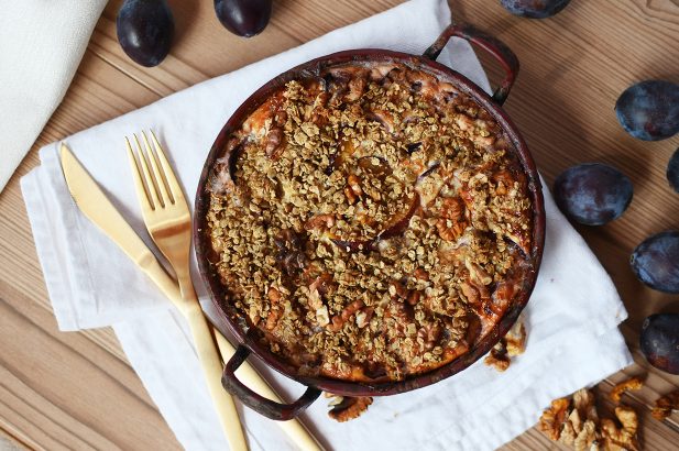 Haferflocken Crumble mit Zwetschgen, Zwetschgen Crumble, Zwetschgen Streuselkuchen, Streuselkuchen mit Zwetschgen, Haferflocken Streuselkuchen mit Zwetschgen