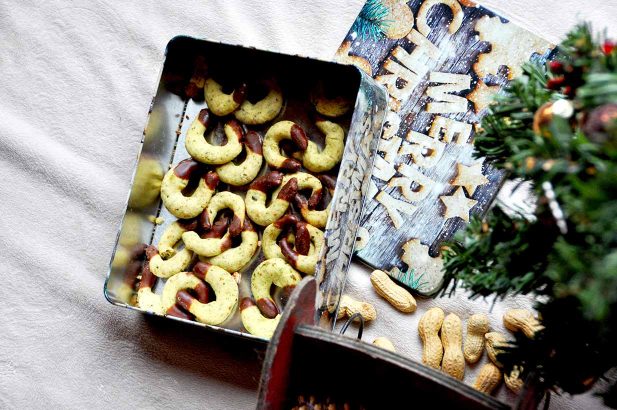 Kürbiskernkipferl, Kipferl mit Kürbiskernen, Kürbiskern Kekse