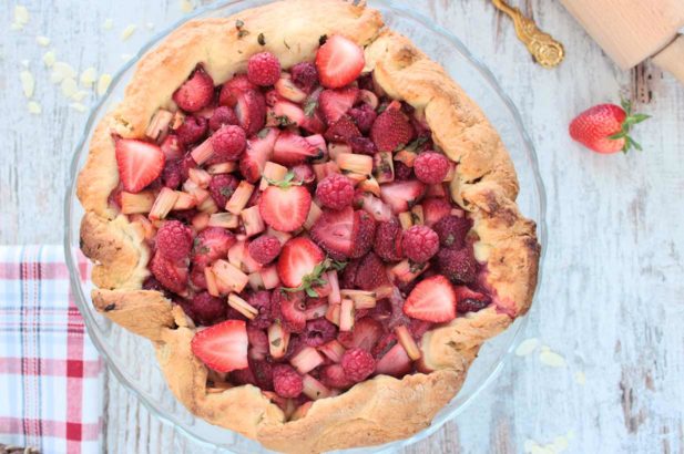 Crostata mit Erdbeer und Rhabarber, Rhabarber Crostata, Erdbeer Crostata