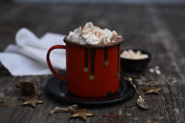 Heiße Schokolade zuckerfrei, Heiße Schokolade mit Xylit, Heiße Schokolade weihnachtlich, Warmer Kakao mit Xylit, Heiße Schokolade mit Toppings