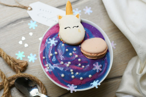 Unicorn Superbowl, Einhorn Bowl ohne Zucker, Einhorn Frühstück, Einhorn Dessert, Einhorn Nachspeise, Einhorn Bowl mit Xylit