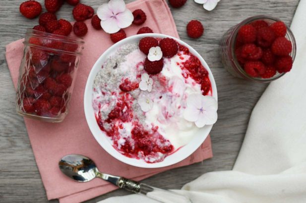 Chia Pudding ohne Zucker, Gesunder Chia Pudding, Gesunder Himbeer Chia Pudding, Himbeer Chia Pudding zuckerfrei