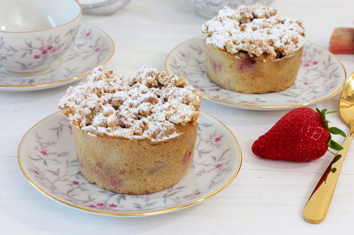 Rhabarber Muffins ohne Zucker glutenfrei - Birkengold