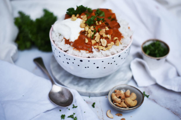Indisches Tofu Gericht ohne Zuckerzusatz, Indisches Tofu Tikka Masala, Tofu Tikka Masala, Tikka Masala mit Tofu, Tikka Masala vegetarisch