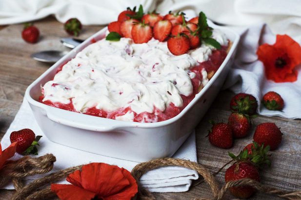 Erdbeer Tiramisu ohne Zucker, Erdbeer Tiramisu low fat, Erdbeer Tiramisu mit Birkenzucker