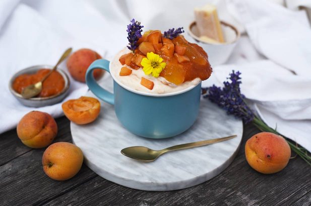 Marillen Tiramisu zuckerfrei, Marillen Tiramisu mit Birkenzucker, Marillen Tiramisu fettarm und zuckerfrei