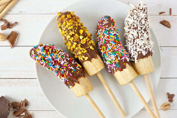 Schoko Bananen Spieße vegan - Birkengold